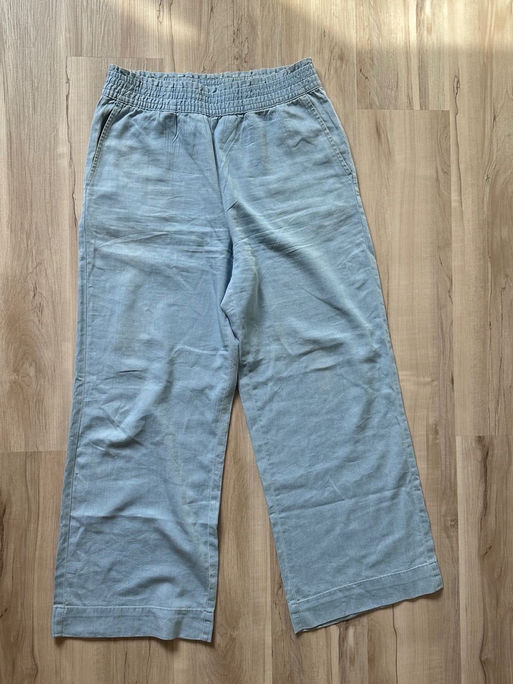 Joe Fresh Light Blue Wide-Leg Pull-On Pants Size M
